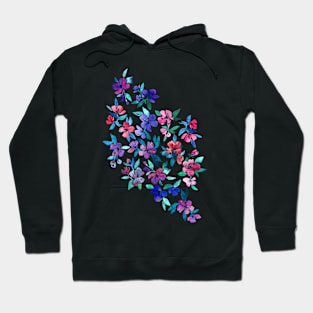 Southern Summer Floral - navy + colors Hoodie